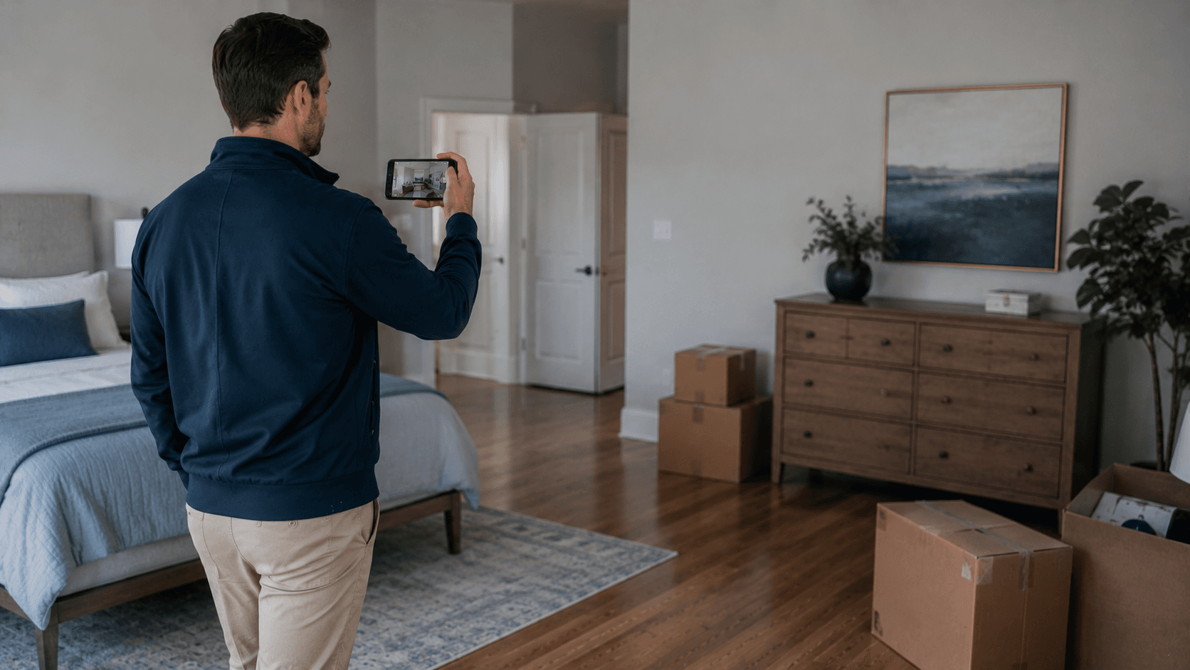 iPhone moving inventory app with full survey workflow and AI detection
